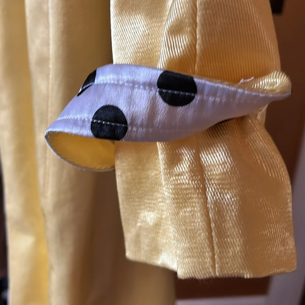 Vintage Ashro 2-piece Yellow Trench Coat w/Black & white polka dot dress Size 16 - Picture 14 of 17